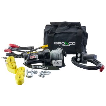 Vints BRONCO Portable Winch 2000, tõmbejõud 907kg, 15m x 4mm tross, 2 aastat